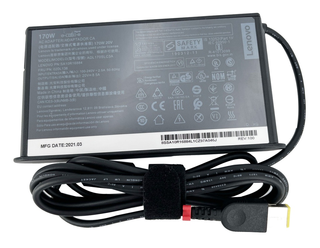 LENOVO 20V 8.5A 170W USB ORIGINEL