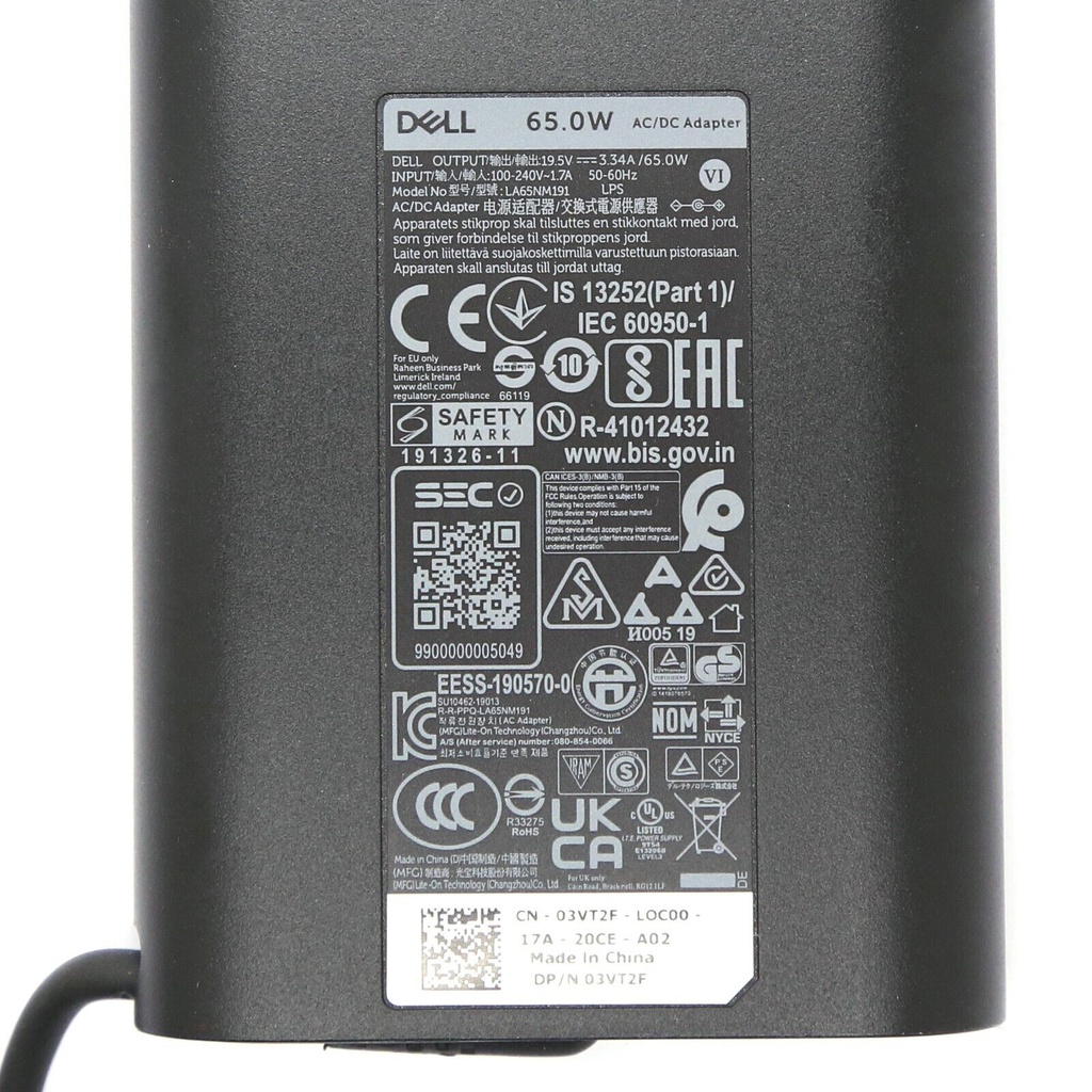 Chargeur DELL 19.5V 3.34A 7.4*5.0 65w original